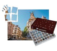 puzzleYOU : Calendrier de l'Avent | « Vue de la Rue avec la Fontaine des Trois Ordres dans la Vieille Ville de Grenoble »