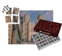puzzleYOU : Calendrier de l'Avent | « Vue de la Rue de l'église Saint-Michel de Dijon, dans la Vieille Ville de Dijon, France. »
