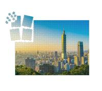 puzzleYOU : Calendrier de l'Avent | « Vue de la Ville avec Le Gratte-Ciel Taipei 101, Taïwan »
