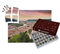 puzzleYOU : Calendrier de l'Avent | « Vue du Paysage Depuis Le château sur Le Centre de Bosa, Sardaigne, Italie »
