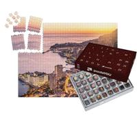 puzzleYOU : Calendrier de l'Avent | « Vue du Soir de Montecarlo, Monaco, Cote d'Azur, Europe »