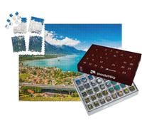 puzzleYOU : Calendrier de l'Avent | « Vue panoramique de Villeneuve sur Le lac Léman, Suisse »
