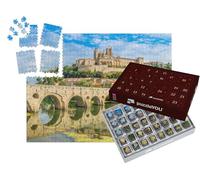 puzzleYOU : Calendrier de l'Avent | « Vue panoramique du Vieux Pont sur l'Orb avec la cathédrale Saint-Nazaire à Béziers »