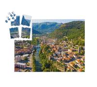 puzzleYOU : Calendrier de l'Avent | « Vue panoramique sur la Commune de Tarascon-sur-Ariege, entourée par Les Pyrénées »