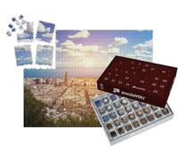 puzzleYOU : Calendrier de l'Avent | « Vue panoramique sur la mer et la Ville de Barcelone, Espagne »