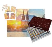 puzzleYOU : Calendrier de l'Avent | « Vue sur la cathédrale de Cologne au Coucher du Soleil doré »