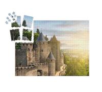 puzzleYOU : Calendrier de l'Avent | « Vue sur la Cité fortifiée de Carcassonne en France - ciel de coucher de soleil »