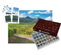 puzzleYOU : Calendrier de l'Avent | « Vue sur l'église et Le Village viticole de Hunawihr au Milieu des vignobles de la région Alsace, France »
