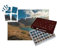 puzzleYOU : Calendrier de l'Avent | « Vues aériennes de Montagnes et de Lacs dans Les Pyrénées aragonaises, l'Ibón de Acherito, Espagne. »