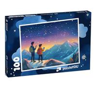 puzzleYOU : Puzzle de 100 pièces « en Circuit découverte à la Montagne sous Un Ciel étoilé »