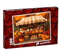 puzzleYOU : Puzzle de 100 pièces « Fête de la Citrouille à l’Automne Boutique »