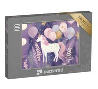 puzzleYOU : Puzzle de 100 pièces « Fête en Ballon pour la Licorne Bella »