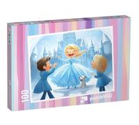 puzzleYOU : Puzzle de 100 pièces « Figée avec Ses Amis Devant Son château de Cristal »