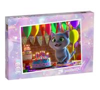 puzzleYOU : Puzzle de 100 pièces « Gâteau d’Anniversaire coloré pour Karla Cat »