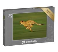 puzzleYOU : Puzzle de 100 pièces « Guépard Adulte en Plein Sprint »