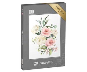 puzzleYOU : Puzzle de 100 pièces « Illustration Florale à l'aquarelle »