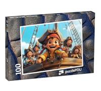 puzzleYOU : Puzzle de 100 pièces « Jeunes Pirates en Haute mer »