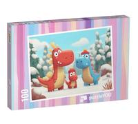 puzzleYOU : Puzzle de 100 pièces « La Famille des Dinosaures et Les premières neiges »