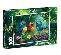 puzzleYOU : Puzzle de 100 pièces « La Maison des Oiseaux colorés »