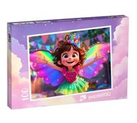 puzzleYOU : Puzzle de 100 pièces « La Petite fée colorée fête Son Anniversaire »