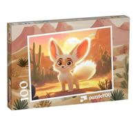 puzzleYOU : Puzzle de 100 pièces « Le Petit Renard du désert à la découverte »