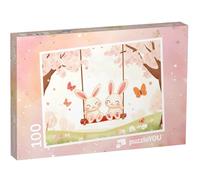 puzzleYOU : Puzzle de 100 pièces « Les Lapins se balancent au Printemps »