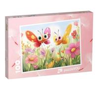 puzzleYOU : Puzzle de 100 pièces « Les Papillons Dansent Autour des Fleurs »