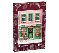puzzleYOU : Puzzle de 100 pièces « Librairie décorée pour Noël »