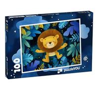 puzzleYOU : Puzzle de 100 pièces « Lionel Lion sous Le Ciel étoilé »