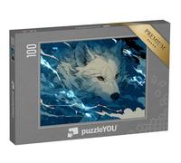 puzzleYOU : Puzzle de 100 pièces « Loup de Glace dans la tempête »