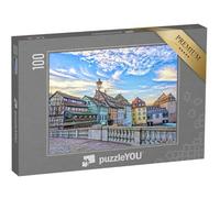 puzzleYOU : Puzzle de 100 pièces « Maisons Traditionnelles à colombages Le Long des canaux dans Le Quartier de la Petite France à Strasbourg »