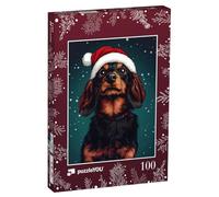 puzzleYOU : Puzzle de 100 pièces « Noël avec Bobby Le Teckel »