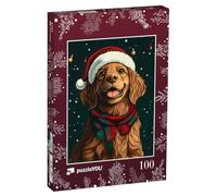 puzzleYOU : Puzzle de 100 pièces « Noël avec Le Golden Retriever Amie »