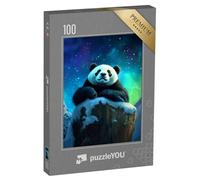 puzzleYOU : Puzzle de 100 pièces « Panda et Aurore au-Dessus des Sommets »