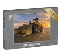 puzzleYOU : Puzzle de 100 pièces « Pelleteuse Lors de la Construction d'une Nouvelle Route »