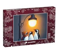 puzzleYOU : Puzzle de 100 pièces « Pingouins sous Un lampadaire »