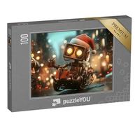 puzzleYOU : Puzzle de 100 pièces « Plus Doux, Les flacons ne frappent jamais : Le Robot du Père Noël Arrive »