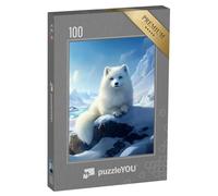puzzleYOU : Puzzle de 100 pièces « Renard Arctique : Bouffée de Neige et Queue étoilée »