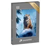 puzzleYOU : Puzzle de 100 pièces « sur la Piste du Tigre dans Le Froid »