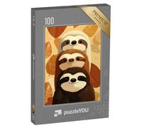puzzleYOU : Puzzle de 100 pièces « Triple Bonheur Paresseux »