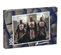 puzzleYOU : Puzzle de 100 pièces « Trois Chevaliers du Temple : prêts pour la Bataille »