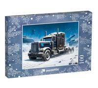 puzzleYOU : Puzzle de 100 pièces « Un Camion Noir en Mission Polaire »