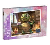 puzzleYOU : Puzzle de 100 pièces « Un Joli gâteau d’Anniversaire de Schorschi Turtle »
