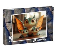 puzzleYOU : Puzzle de 100 pièces « Une Petite Famille de Dragons »