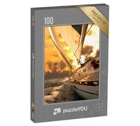 puzzleYOU : Puzzle de 100 pièces « Voilier dans Le Vent au Coucher du Soleil »