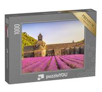 puzzleYOU : Puzzle de 1000 pièces « Abbaye de Sénanque et rangées de Fleurs de Lavande en Fleurs. Gordes, Luberon, Vaucluse, Provence »