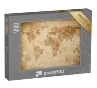puzzleYOU : Puzzle de 1000 pièces « Ancienne Illustration Vintage de la Carte du Monde »