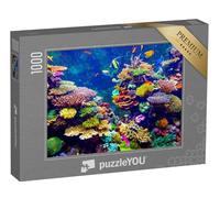 puzzleYOU : Puzzle de 1000 pièces « Aquarium de Singapour - Récif corallien et Poissons tropicaux sous la lumière du Soleil »