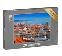 puzzleYOU : Puzzle de 1000 pièces « Barcelone Ville et Port Le Soir, Espagne »