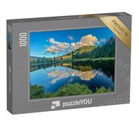 puzzleYOU : Puzzle de 1000 pièces « Beau reflet de Nuages dans l'eau du lac de Lispach dans la Bresse, Vosges »